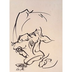 Mansoor Rahi, 10 x 14 Inch, Marker on Paper, Figurative Painting, AC-MSR-169